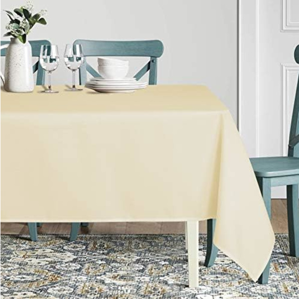 (Beige) Rektangulär bordsduk, 54 x 108 tum, fläckbeständig skrynkelfri tvättbar C