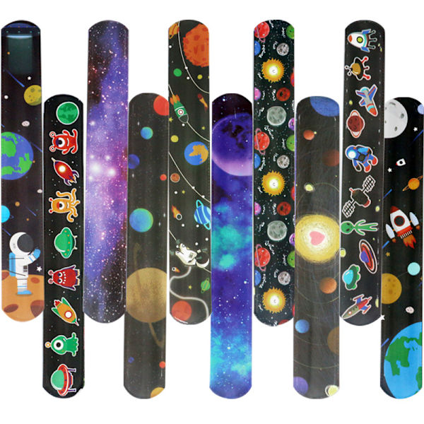 30 stycken Slap Slap Armband Rymden Små Födelsedagspresenter för Flickor Pojkar Astronaut Födelsedagspresent Barnens Slap Armband N