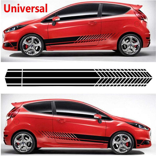 Universal Sports Racing Stripe (Svart) Grafisk Dekal
