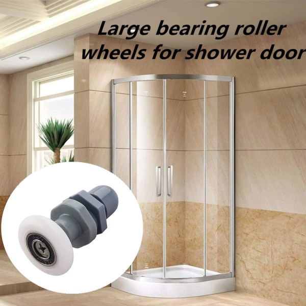 8 delar rullhjul för duschdörr, 25 mm duschhjul,