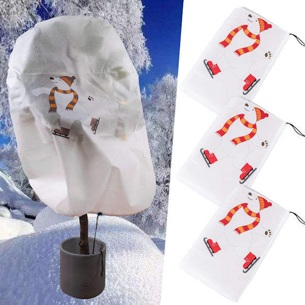 (E)3 st. Icke-vävda Trädöverdrag Julgranspåse Växtöverdrag för Vinter Stor Julgransförvaringsväska Vinteröverdrag Q