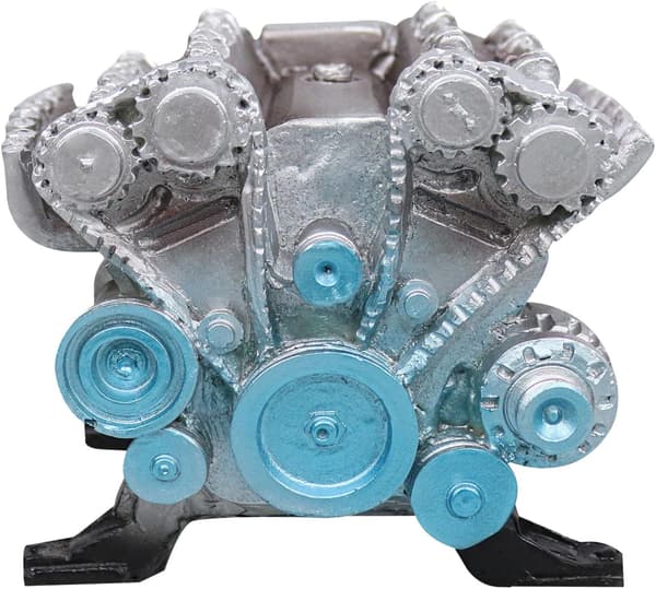 (Sølv) Simulert L4-motor Resin Engine Hjemmedekorasjon