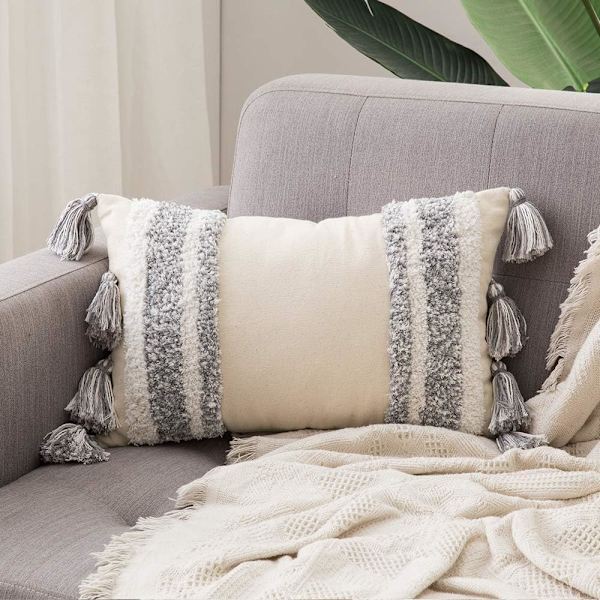 Dekorativ Kuddfodral Tribal Boho Vävd Tuftad Kuddfodral med Fransar Super Kuddfodral Kuddfodral Kudde