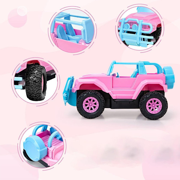 Fjernstyrt bil RC Racing Cars, 1:18 skala fjernstyrt monstertruck, 2.4Ghz LED lys Off-Road Rc biler (Pink)