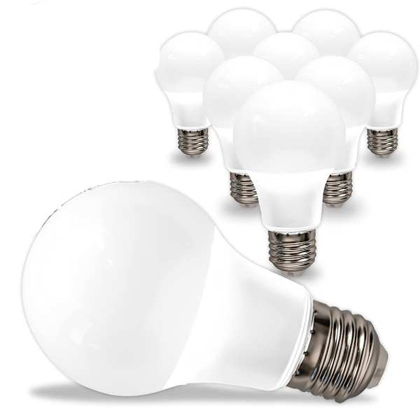 (Farve: Varm Hvid) 10 stk. LED-pærer E27 sokkel 9W (svarende til 60W)