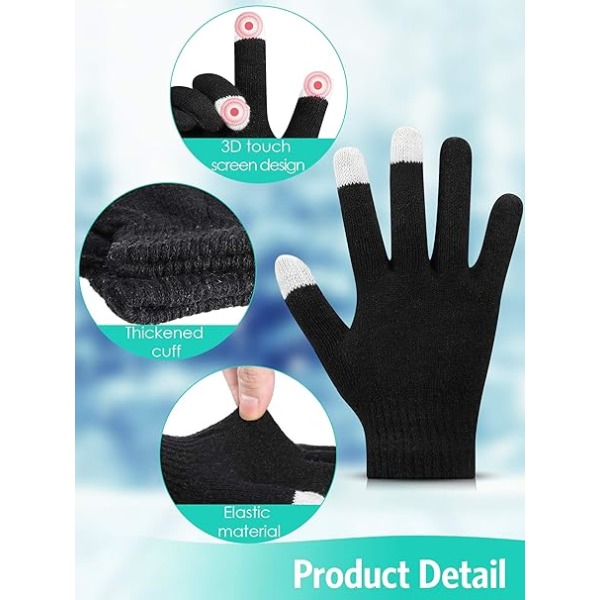 Vinter touchscreen-hansker Stretchy strikkede touchscreen-hansker Unisex