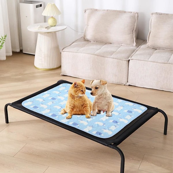 40x50cm Hundkylmatta, Blå Kattkylmatta Husdjurskylmatta Kylmatta för Hundar Valpkylmatta