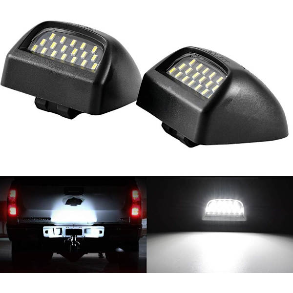 2 stk. Vandtætte Full LED Nummerpladelys Nummerpladelys LED Nummerpladelampe Baglygte 600