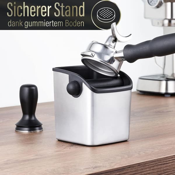 Sort kaffe tilbehør Matt vinklet sølv - Knock Box til kaffe