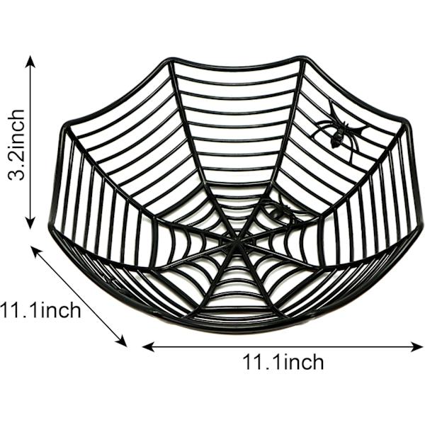 Sett med 9 store plastkurver med Halloween edderkoppnett, Trick Or Treat, håndgripende godteriholder