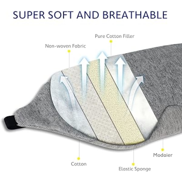 grå Sömnmask - Sömnmask för män och kvinnor, Anti-light sleep