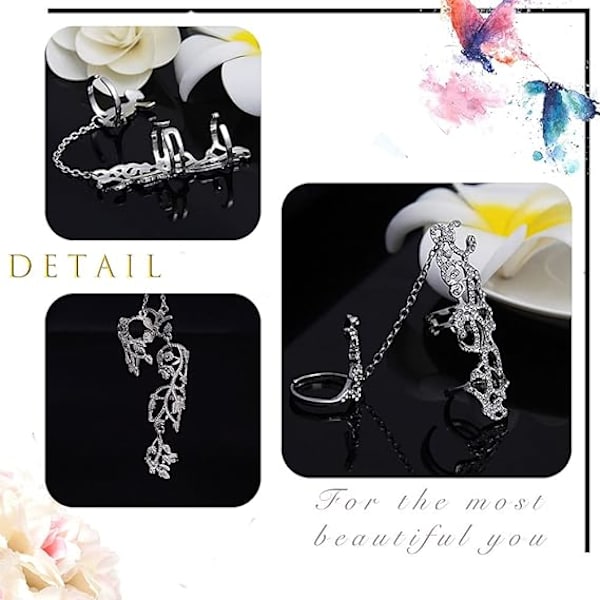 Silver Gothic Punk Knuckle Ring Carved Full Finger Ring Slave Cha