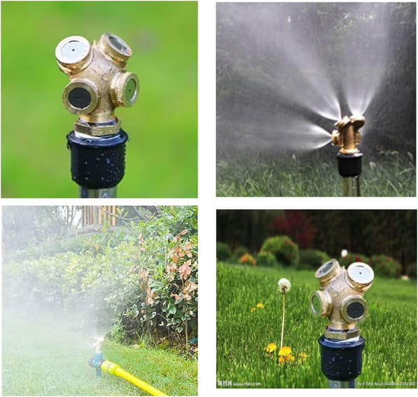2-pack 4-håls mässingsmunstycke, dimmunstycke trädgårdssprinkler