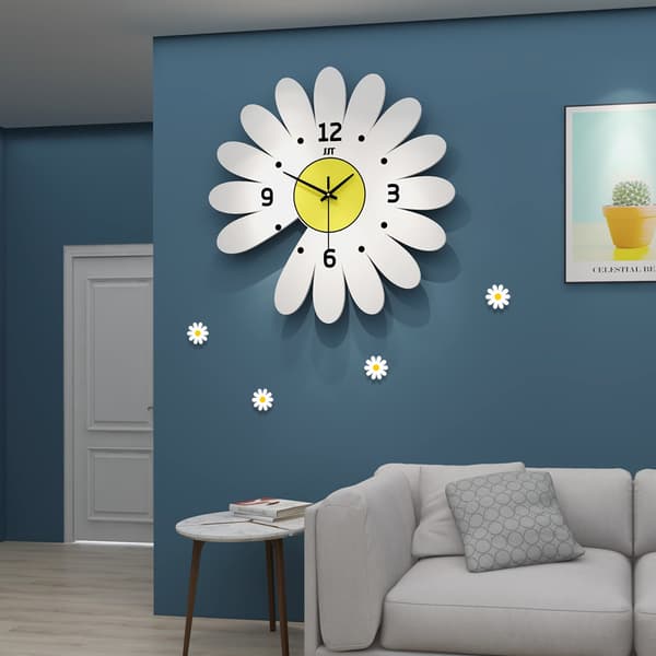 Liten Daisy Väggklocka Kreativ Vardagsrum Minimalistisk Väggklocka (30cm)