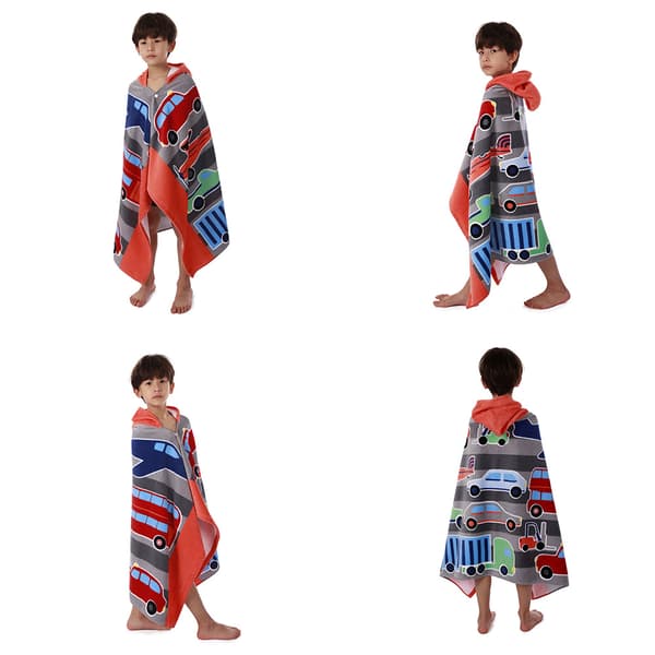 (Bil och flygplan) Barnbad Poncho, Barnbad Handduk, Strand Simning Barnbadrock, A