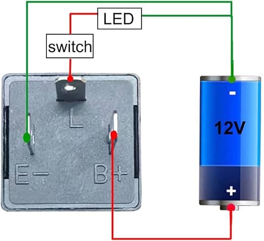 2 stk. 12V 3-bens justerbart blinkrelæ til LED-blinklys CF-1