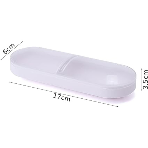 3 st Portabel Bomullsrondelldispenser för Resor med Två Fack, Förvaringslåda med Transparent Plastlock för Bomullsrondeller, C X