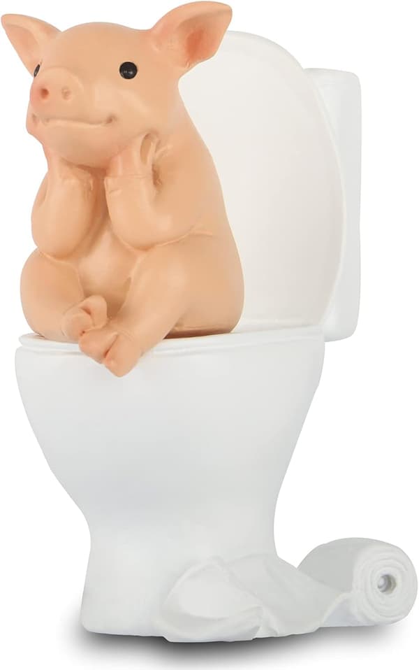 Grisstaty Mini Gris Figur, Heminredning i Harts, Lyckodjur Gard