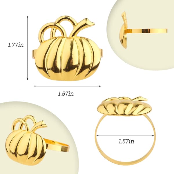 12 st pumpa servett spänne, pumpa servett ringhållare guld servett ringar bulk för Thanksgiving Hal