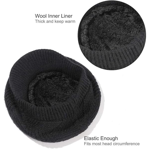 Dame Beret Lue Vinter Strikket Lue Dame Beret Varm Strikket Lue