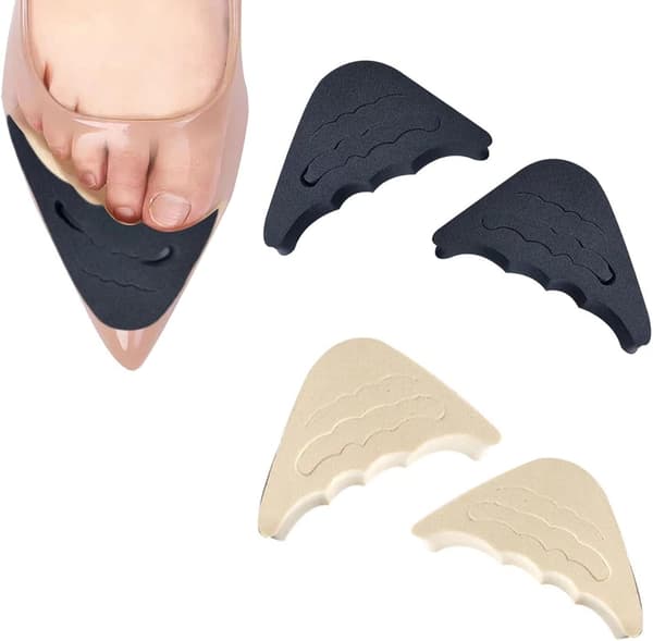 2 par skoindlægssåler til sko, der gør store sko behagelige (sort og beige)