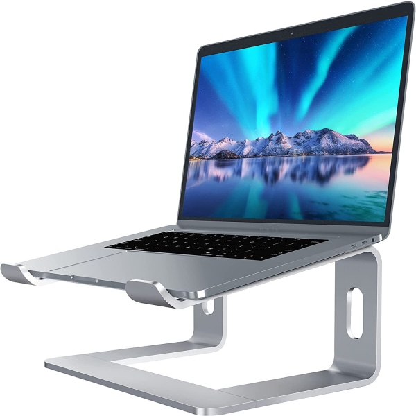Bærbar computer stand, aluminiums computer riser, ergonomisk bærbar computer elevator til skrivebord,