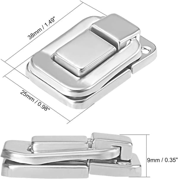 2 stk Toggle Latch 38mm Sølvfarget Dekorativ Latch Smykker Trebokslås