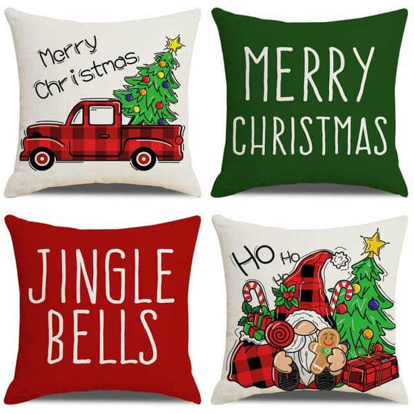 Jul Kuddeöverdrag 45x45 Set om 4 (Stil 10)