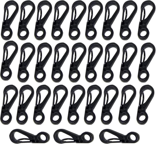 30 st Mini Karabinhakar med Metallfjäder Wiregate Haka och Liten E