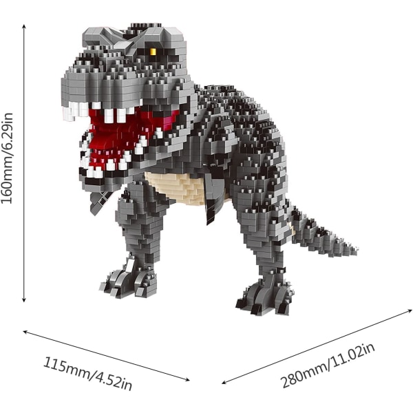Tyrannosaurus Rex 1530 bitar Micro Dinosaur Building Blocks Kit,