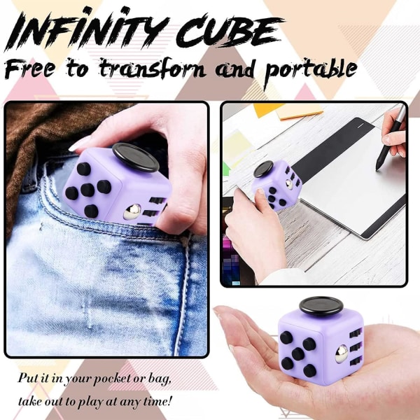 4 st Anti-Stress Cube, Decompression Toy Cube med 6 lugnande mod