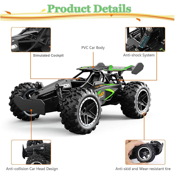 Radiostyrd Bil Leksak för Barn, Legering, 2WD, 2.4GHz, Lastbil, 15+