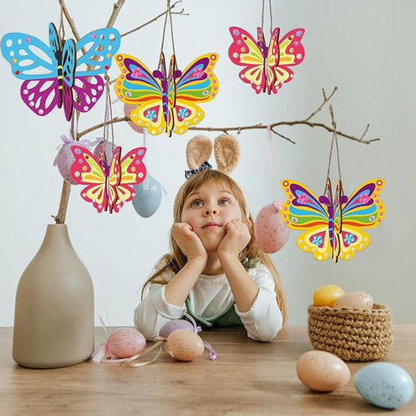 10 Wooden 3D Butterflies DIY Kits - Creative Hobbies for Children