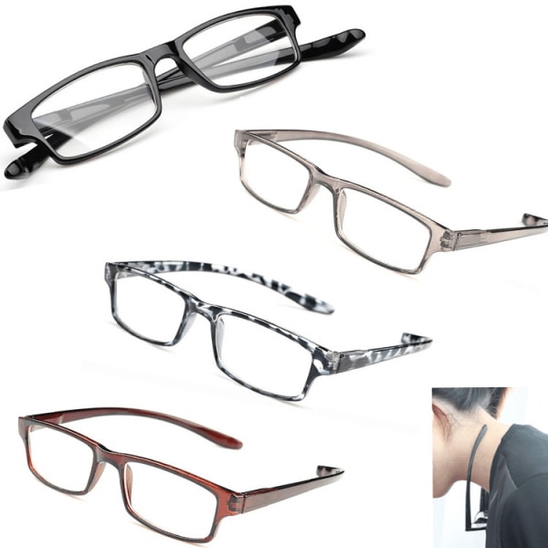4 stykke læsesæt 4 briller Ældre læsebriller Grad: 100 grader