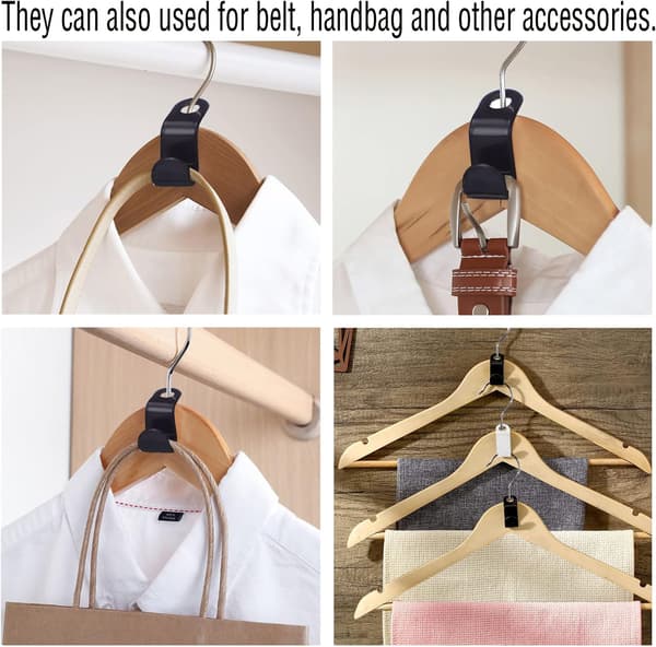 Klädhängare Rack Krokar, Svart 10-pack