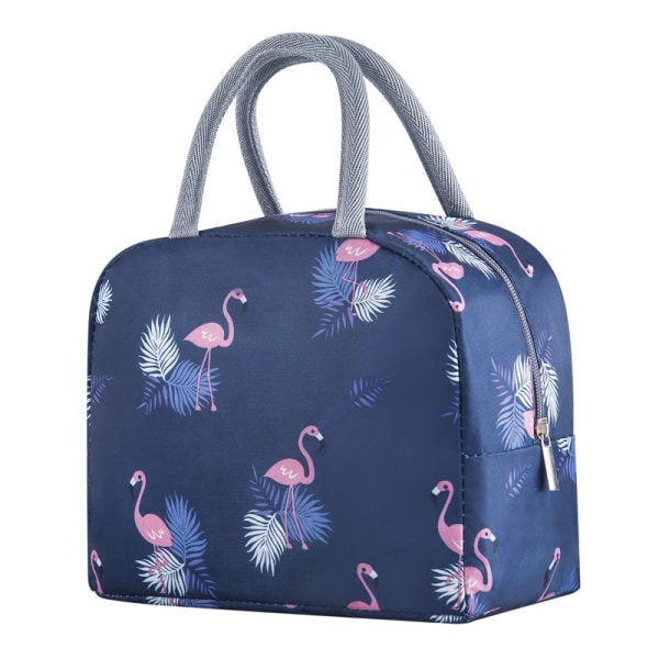 Oppgradert kompakt marineblå lunsjpose for jenter Damer Gutter Menn, Canvas Reusa