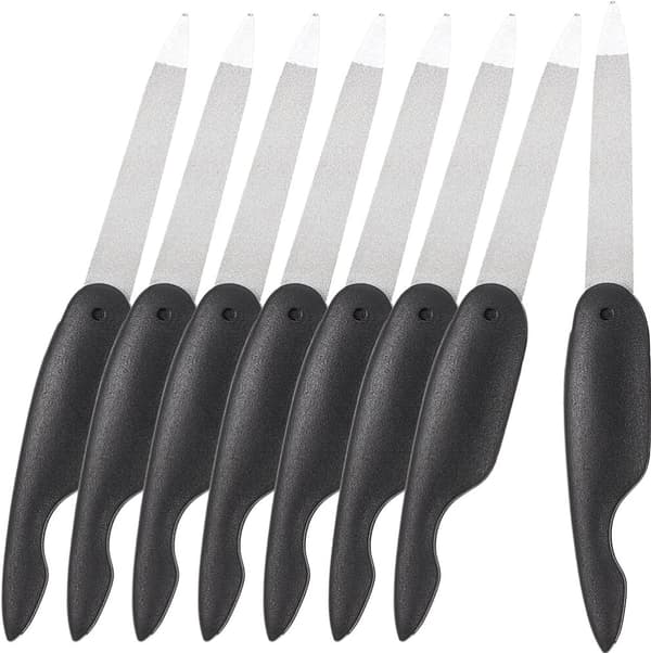 Neglefil 8 stk. Foldbare neglefile Dobbeltsidet rustfrit stål