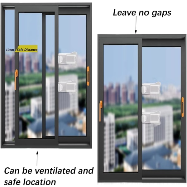 2 stk skyvedørslås, barnesikker vinduslås, barnesikkerhet S