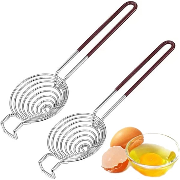 2 stk. Æggehvide- og blommeseparator - Æggehvideudtrækker - 304 rustfrit stål - Æggeblomme- og æggehvidefilter - Ægge So