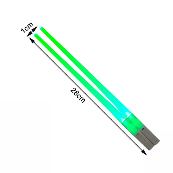 LED-lysende spisepinner, ett par, lysende lyssabel spisepinner, gjenbrukbare red