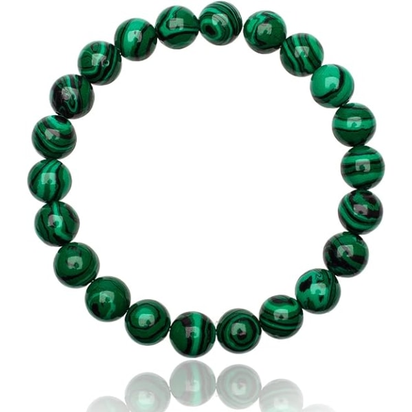 Unikt Chakra Healing Armbånd Malachite Beads 8mm Unisex Stretch