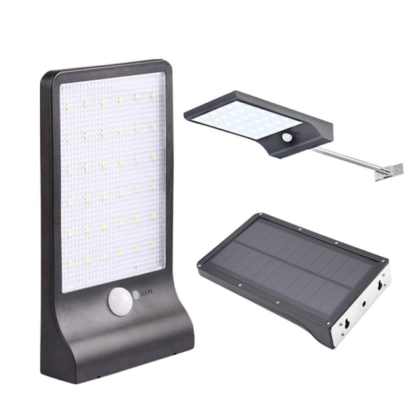 Svart Solcellelampe Utendørs 48 LED Bevegelsessensor Lys C