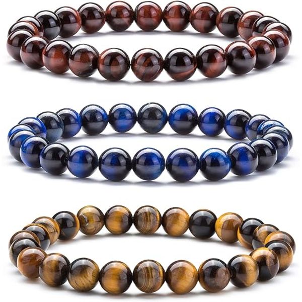 Naisten 8 mm luonnonkivi Lava Rock Diffuser -ranneke Elastinen Jooga N