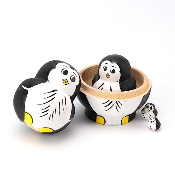 Sats med 10 stycken ryska dockor, Matryoshka, handmålade i trä L