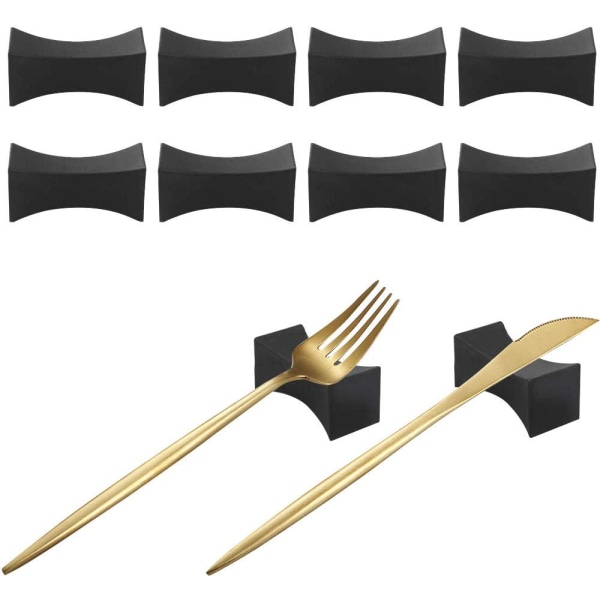 10 stk. Spisepindeholder, Sort Spisepindeholder Fiberglas Poly