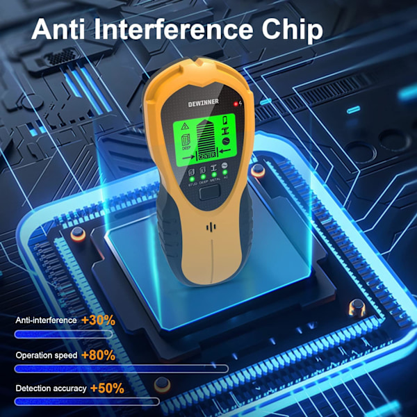 Seinän ilmaisin 4 in 1 Seinämetalli-ilmaisin LCD-näytöllä Stud Finder, ilmaisin metallien, sähköjohtojen havaitsemiseen, W