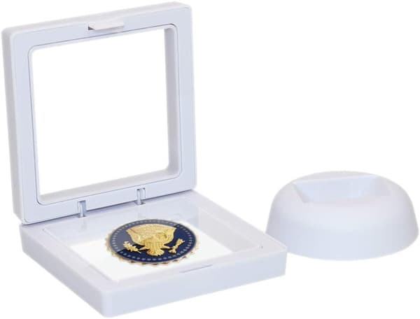 10 stk 3D flytende displaystativ for medaljer, prøver (hvit)
