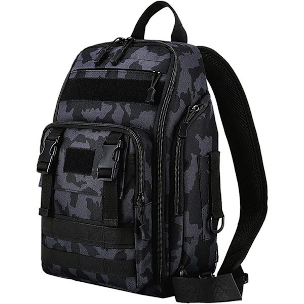 (Camouflage Black)Waterproof and Durable Three-shoulder Strap Single and Double-shoulder Dual-purpos