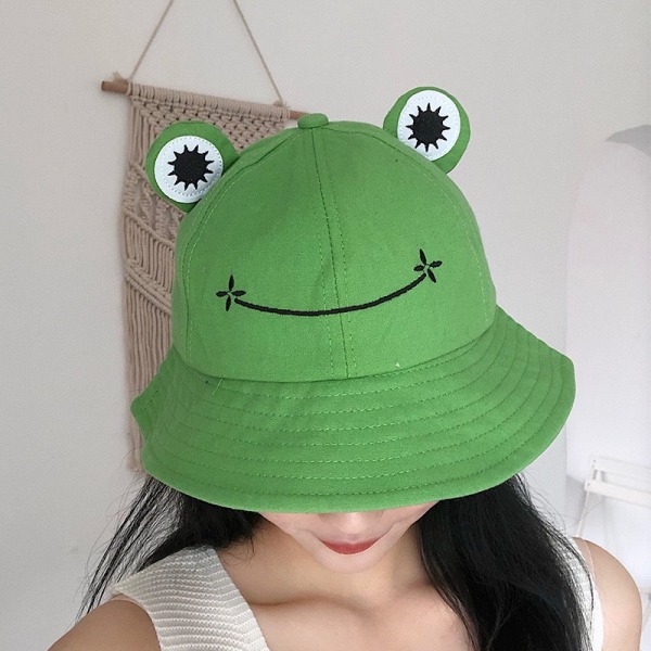 Groda Bucket Hat för Vuxna Bomull Solhatt för Kvinnor Packable Cot