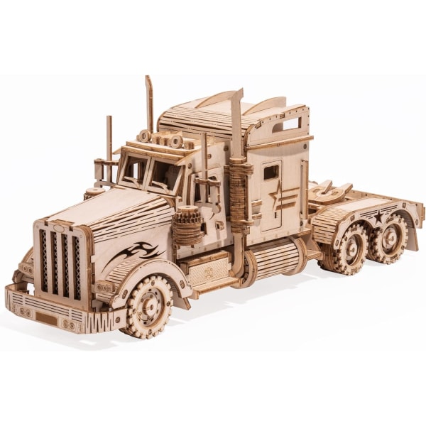 3D træmodel træbil til at bygge til voksne - tunge lastbiler træ